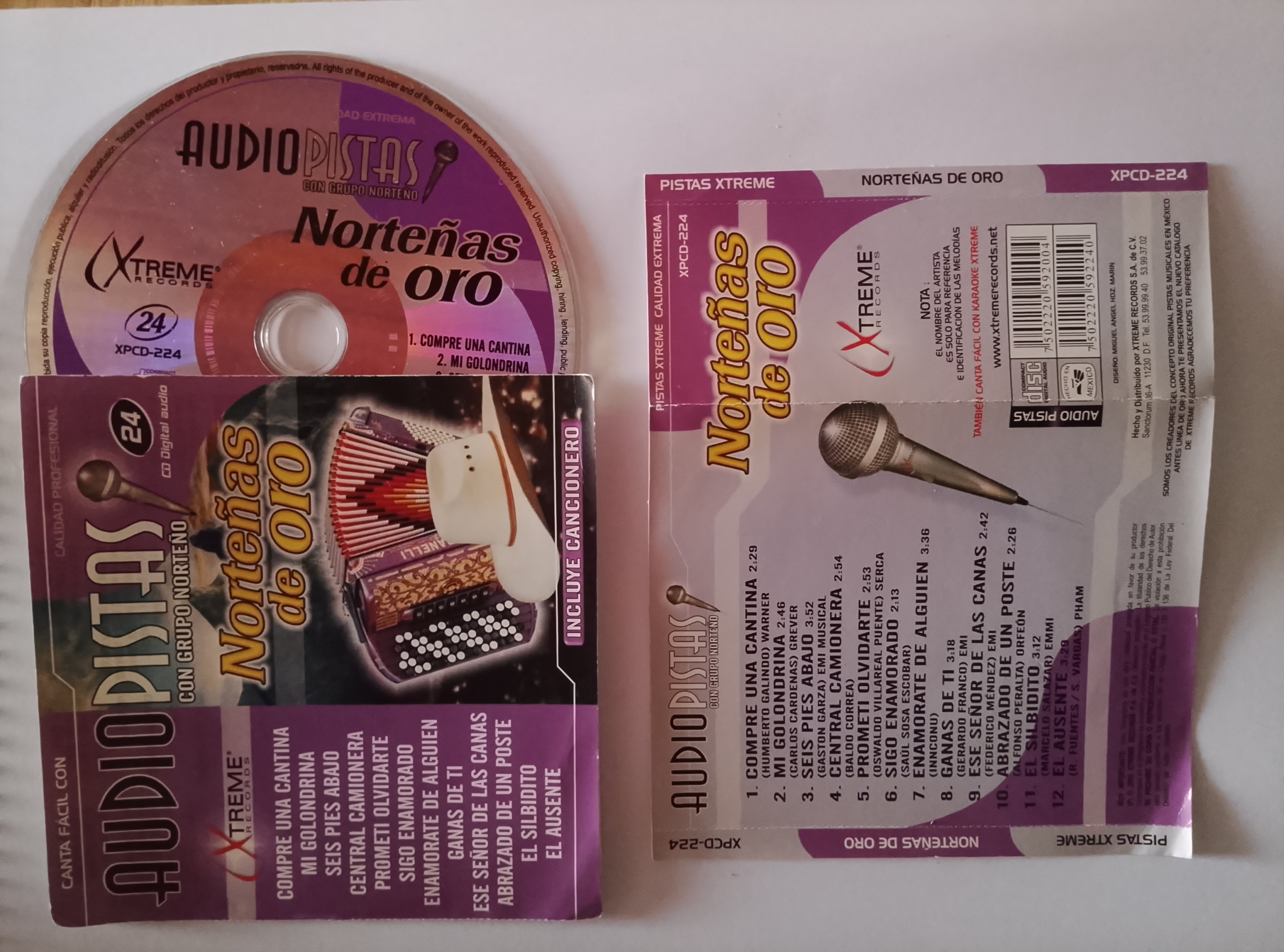 CD KARAOKE NORTEÑAS DE ORO